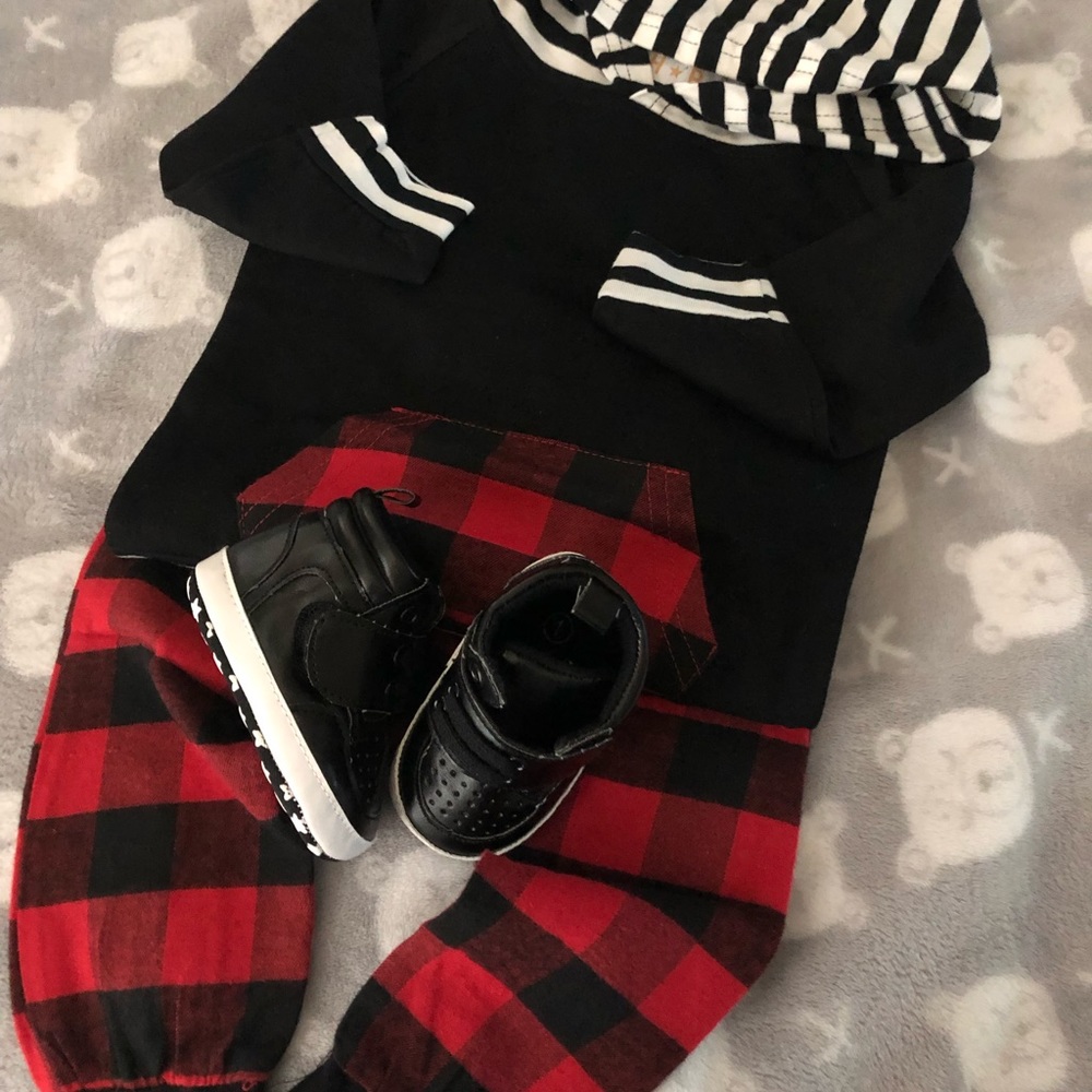 LIKE NEW: Baby Boy Plaid Outfit